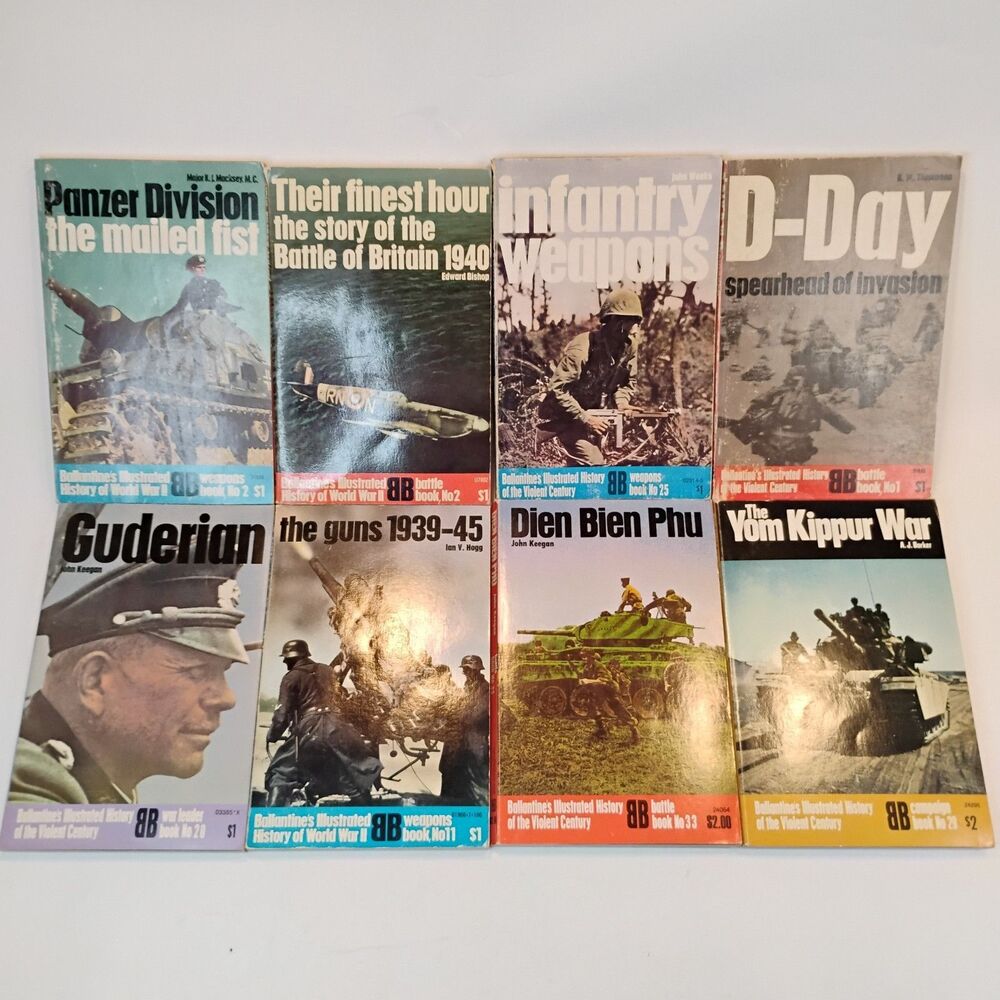 VTG Ballantine's Illustrated History of WWII Book Lot 8 Military 1960's & 70's